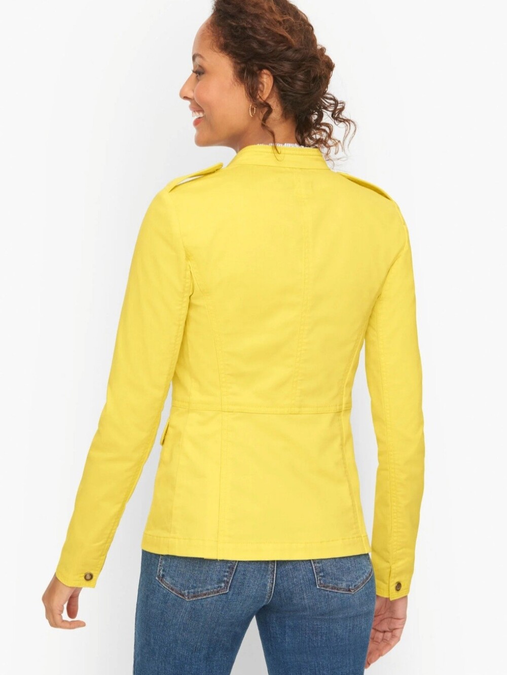 Talbots Piped Yellow Utility Jacket - Picture 2 of 8
